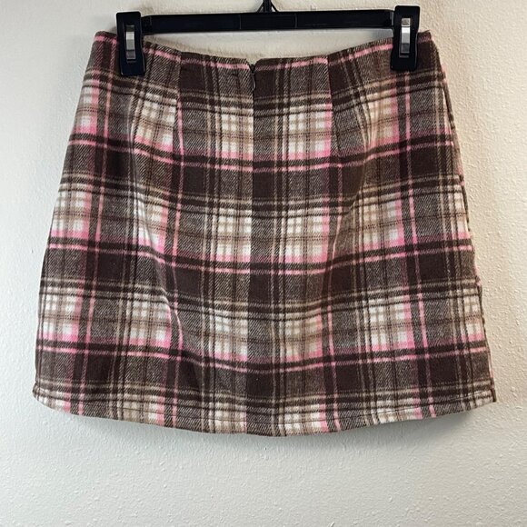 FOREVER21 Women's Plaid Side Slit Mini Skirts Size M, (2 Mini Skirts) - Picture 5 of 15